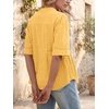 image:imageCicy Bell Womens Peplum Button Down Blouse Summer Vneck Flowy Babydoll TopsYellow