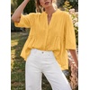 image:imageCicy Bell Womens Peplum Button Down Blouse Summer Vneck Flowy Babydoll TopsYellow