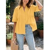 image:imageCicy Bell Womens Peplum Button Down Blouse Summer Vneck Flowy Babydoll TopsYellow