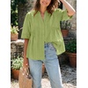image:imageCicy Bell Womens Peplum Button Down Blouse Summer Vneck Flowy Babydoll TopsYellow Green