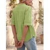 image:imageCicy Bell Womens Peplum Button Down Blouse Summer Vneck Flowy Babydoll TopsYellow Green