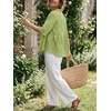 image:imageCicy Bell Womens Peplum Button Down Blouse Summer Vneck Flowy Babydoll TopsYellow Green