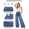 image:imageCicy Bell Womens Wide Leg Jeans Side Striped High Waisted Denim PantsBlack