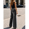 image:imageCicy Bell Womens Wide Leg Jeans Side Striped High Waisted Denim PantsBlack