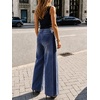 image:imageCicy Bell Womens Wide Leg Jeans Side Striped High Waisted Denim PantsDark Blue