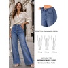 image:imageCicy Bell Womens Wide Leg Jeans Side Striped High Waisted Denim PantsDark Blue