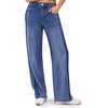 image:imageCicy Bell Womens Wide Leg Jeans Side Striped High Waisted Denim PantsBlue