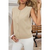 image:imageCicy Bell Womens Cropped Sweater Vests Sleeveless Button Up Knit Tank TopsBeige