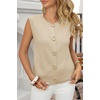 image:imageCicy Bell Womens Cropped Sweater Vests Sleeveless Button Up Knit Tank TopsBeige