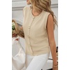 image:imageCicy Bell Womens Cropped Sweater Vests Sleeveless Button Up Knit Tank TopsBeige