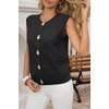 image:imageCicy Bell Womens Cropped Sweater Vests Sleeveless Button Up Knit Tank TopsBlack