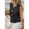 image:imageCicy Bell Womens Cropped Sweater Vests Sleeveless Button Up Knit Tank TopsBlack