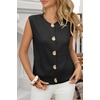image:imageCicy Bell Womens Cropped Sweater Vests Sleeveless Button Up Knit Tank TopsBlack