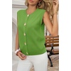 image:imageCicy Bell Womens Cropped Sweater Vests Sleeveless Button Up Knit Tank TopsGreen