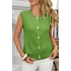 image:imageCicy Bell Womens Cropped Sweater Vests Sleeveless Button Up Knit Tank TopsGreen