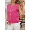 image:imageCicy Bell Womens Cropped Sweater Vests Sleeveless Button Up Knit Tank TopsHot Pink