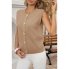 image:imageCicy Bell Womens Cropped Sweater Vests Sleeveless Button Up Knit Tank TopsKhaki