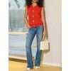 image:imageCicy Bell Womens Cropped Sweater Vests Sleeveless Button Up Knit Tank TopsRed