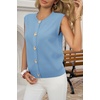 image:imageCicy Bell Womens Cropped Sweater Vests Sleeveless Button Up Knit Tank TopsSky Blue