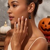 image:imageCicy Bell Halloween Ghost Earrings for Women 18K Gold Plated Dangle EarringBlack