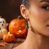 image:imageCicy Bell Halloween Ghost Earrings for Women 18K Gold Plated Dangle EarringBlack