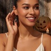 image:imageCicy Bell Halloween Ghost Earrings for Women 18K Gold Plated Dangle EarringBlack
