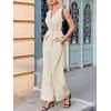 image:imageCicy Bell Womens 2 Piece Outfits V Neck Blazer Vest and Wide Leg Pants SetsApricot