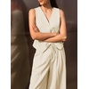 image:imageCicy Bell Womens 2 Piece Outfits V Neck Blazer Vest and Wide Leg Pants SetsApricot