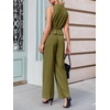 image:imageCicy Bell Womens 2 Piece Outfits V Neck Blazer Vest and Wide Leg Pants SetsArmy Green