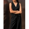 image:imageCicy Bell Womens 2 Piece Outfits V Neck Blazer Vest and Wide Leg Pants SetsBlack