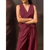 image:imageCicy Bell Womens 2 Piece Outfits V Neck Blazer Vest and Wide Leg Pants SetsBurgundy