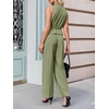 image:imageCicy Bell Womens 2 Piece Outfits V Neck Blazer Vest and Wide Leg Pants SetsGreen