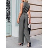 image:imageCicy Bell Womens 2 Piece Outfits V Neck Blazer Vest and Wide Leg Pants SetsGrey