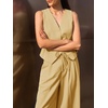 image:imageCicy Bell Womens 2 Piece Outfits V Neck Blazer Vest and Wide Leg Pants SetsKhaki