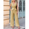 image:imageCicy Bell Womens 2 Piece Outfits V Neck Blazer Vest and Wide Leg Pants SetsKhaki