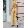image:imageCicy Bell Womens 2 Piece Outfits V Neck Blazer Vest and Wide Leg Pants SetsKhaki