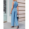 image:imageCicy Bell Womens 2 Piece Outfits V Neck Blazer Vest and Wide Leg Pants SetsLight Blue