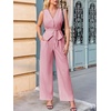 image:imageCicy Bell Womens 2 Piece Outfits V Neck Blazer Vest and Wide Leg Pants SetsLight Pink
