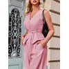 image:imageCicy Bell Womens 2 Piece Outfits V Neck Blazer Vest and Wide Leg Pants SetsLight Pink