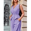 image:imageCicy Bell Womens 2 Piece Outfits V Neck Blazer Vest and Wide Leg Pants SetsLight Purple