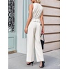 image:imageCicy Bell Womens 2 Piece Outfits V Neck Blazer Vest and Wide Leg Pants SetsWhite