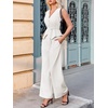 image:imageCicy Bell Womens 2 Piece Outfits V Neck Blazer Vest and Wide Leg Pants SetsWhite