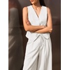 image:imageCicy Bell Womens 2 Piece Outfits V Neck Blazer Vest and Wide Leg Pants SetsWhite
