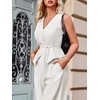image:imageCicy Bell Womens 2 Piece Outfits V Neck Blazer Vest and Wide Leg Pants SetsWhite