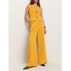 image:imageCicy Bell Womens Vest Sets Button Crop Blazer Vest and Wide Leg Pant SuitsApricot Yellow