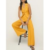 image:imageCicy Bell Womens Vest Sets Button Crop Blazer Vest and Wide Leg Pant SuitsApricot Yellow