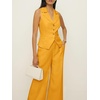 image:imageCicy Bell Womens Vest Sets Button Crop Blazer Vest and Wide Leg Pant SuitsApricot Yellow