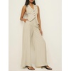 image:imageCicy Bell Womens Vest Sets Button Crop Blazer Vest and Wide Leg Pant SuitsBeige