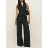 image:imageCicy Bell Womens Vest Sets Button Crop Blazer Vest and Wide Leg Pant SuitsBlack