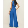 image:imageCicy Bell Womens Vest Sets Button Crop Blazer Vest and Wide Leg Pant SuitsBlue